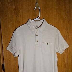 Sonoma Polo, Casual Slub Style, One Pocket Men's Size M Light Khaki Tan Good